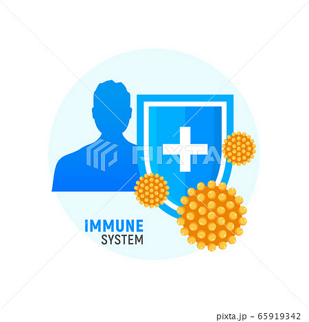Immune system vector icon logo. Health bacteria virus protection. Medical prevention human germ 65919342