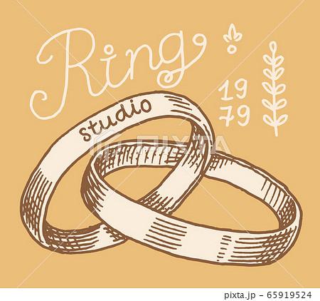 Wedding ring in a gift box label. Women's jewelry shop badge. Luxury accessories, ladies fashion Wedding ring in a gift box label. Women's jewelry shop badge. Luxury accessories, ladies fashion 65919524