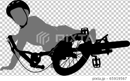child fell off bike silhouette 65919567