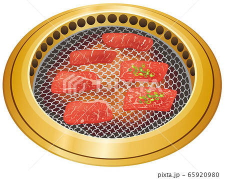 焼肉と無煙ロースターのイラスト素材