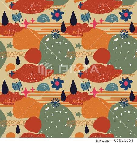 Modern Floral Pattern seamless decoration  wallpaper vector 65921053