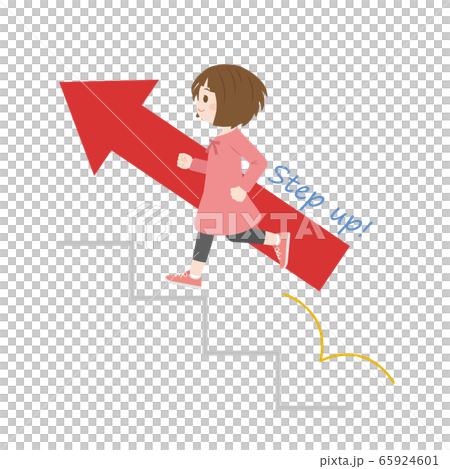 Illustration of a girl stepping up 65924601