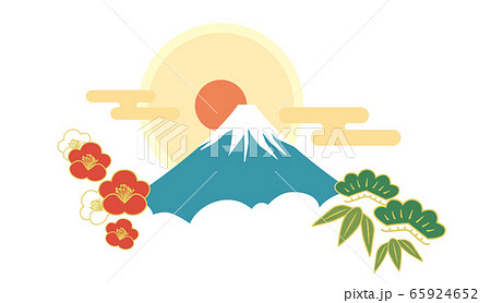 富士山と初日の出 65924652
