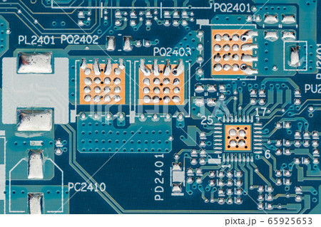 printed circuit board (pcb), macro view 65925653