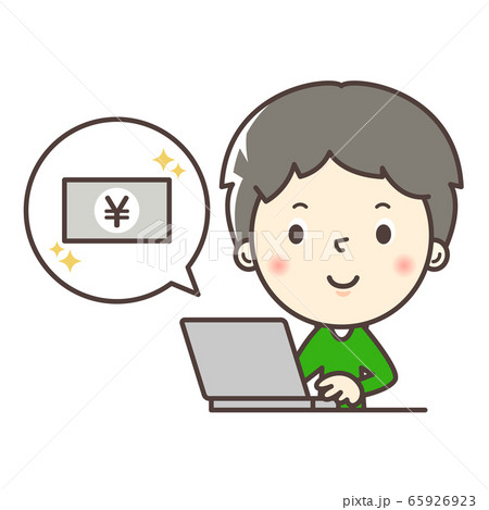 人物:男性 給付金を申請する男性 人物:男性 給付金を申請する男性 65926923