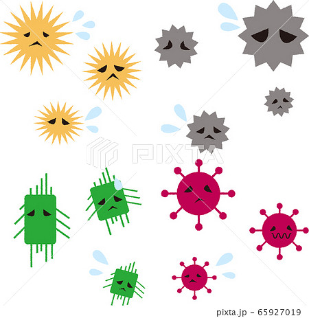 弱ったウイルスイメージのイラスト素材