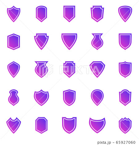 Shield gradient icons on white background Shield gradient icons on white background 65927060