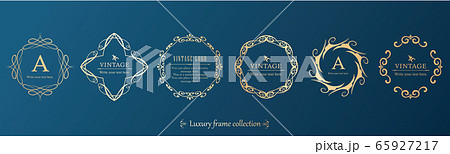 エレガントなフレームデザイン ビンテージ アンティーク クラシック ゴージャス ウエディングのイラスト素材