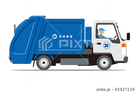 清掃局 ゴミ収集 トラックのイラスト素材