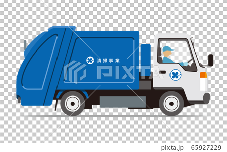 清掃局 ゴミ収集 トラックのイラスト素材