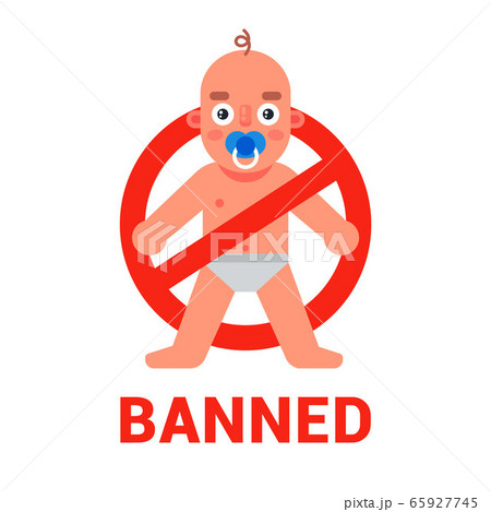 Sign For Childfree Ban Children On A White のイラスト素材