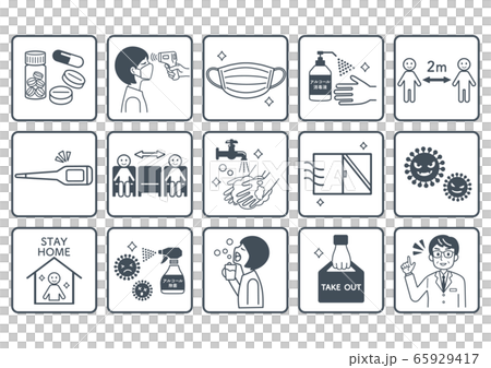 New Coronavirus Infection Prevention Illustration Set 06 65929417