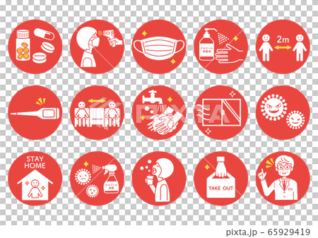 新的冠狀病毒感染預防插圖集08 新的冠狀病毒感染預防插圖集08 65929419