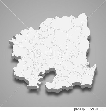 3d map region of South Korea Template for your 65930682