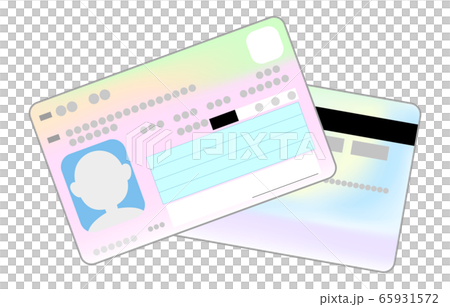 顔写真付きマイナンバーカードの表面と裏面のイラスト 65931572