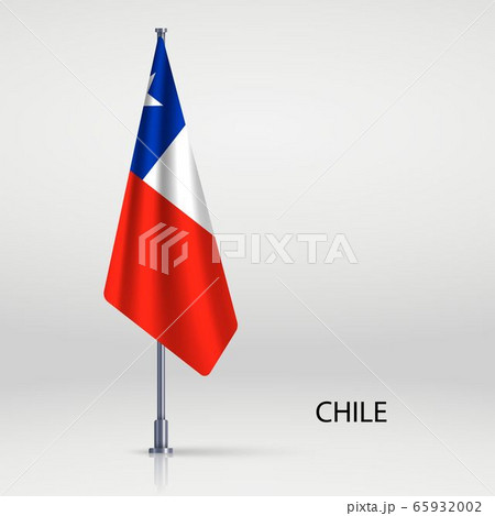 Hanging flag on flagpole Template for your design 65932002