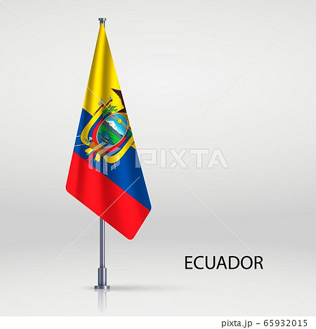 Hanging flag on flagpole Template for your design 65932015