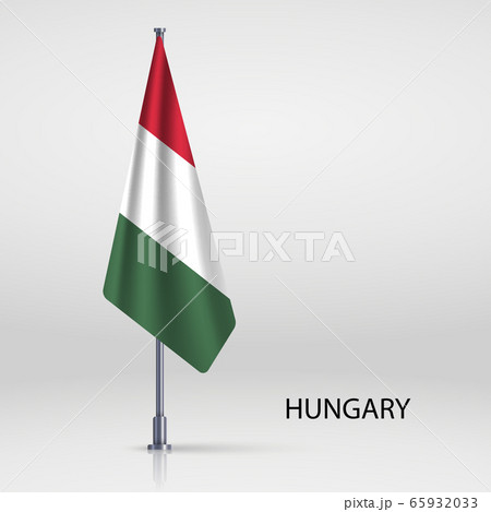hanging flag on flagpole Template for your design 65932033