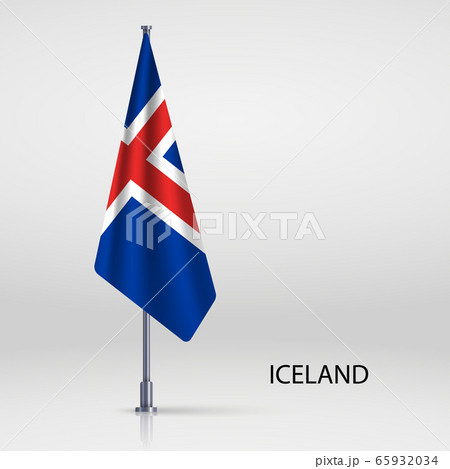 hanging flag on flagpole Template for your design 65932034