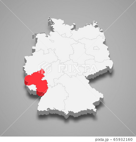 state location within Germany 3d map Template for 65932160