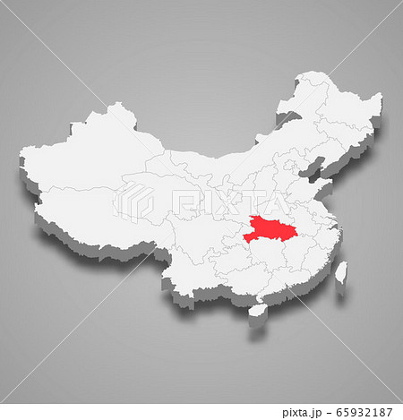 province location within China 3d map Template for 65932187