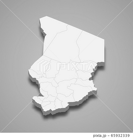 3d map with borders of regions Template for your 65932339