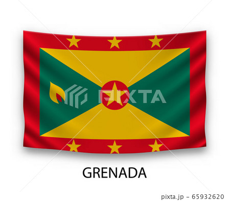 Hanging silk flag Template for your design 65932620