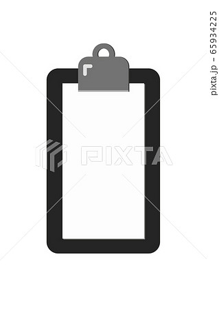 Black clipboard with blank white sheet. 65934225