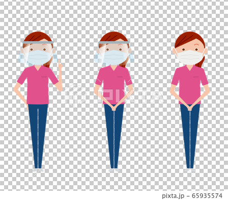 Mask face guard staff woman illustration 65935574