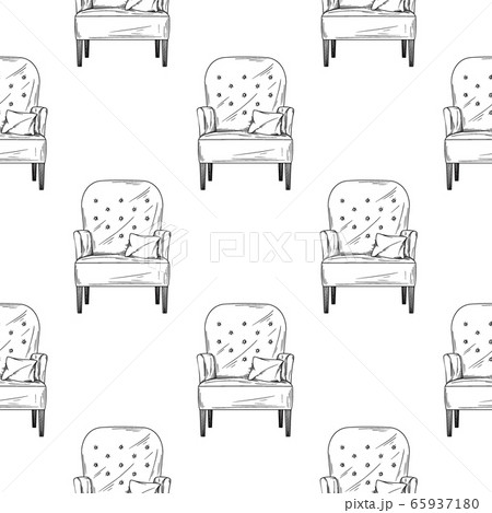 Seamless pattern. Armchair, chair 65937180