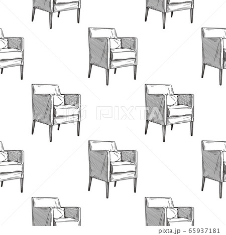 Seamless pattern. Armchair, chair 65937181