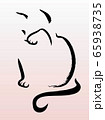 ねこ　動物　ペット　かわいい　線画　ベクター 65938735
