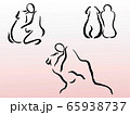 動物　ペット　癒し　線画　ベクター 65938737