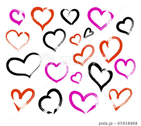 Hand drawn hearts. Design elements for Valentine sday. Doodle hearts, hand drawn love heart collection. Vector illustration. 65938968