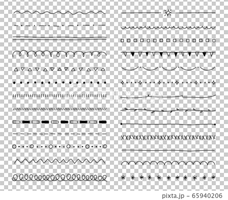 手書きの線のセット／おしゃれ／かわいい 65940206