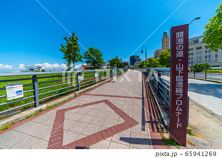 日本の横浜都市景観 開港の道・山下臨港線プロムナードなどを望む 日本の横浜都市景観 開港の道・山下臨港線プロムナードなどを望む 65941269