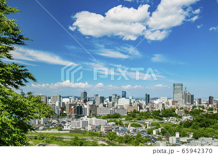 仙台市全景 青葉城 伊達政宗騎馬像 仙台市全景 青葉城 伊達政宗騎馬像 65942370