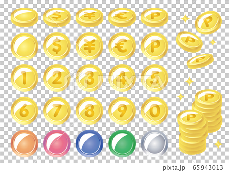 金色のコイン素材セット 65943013