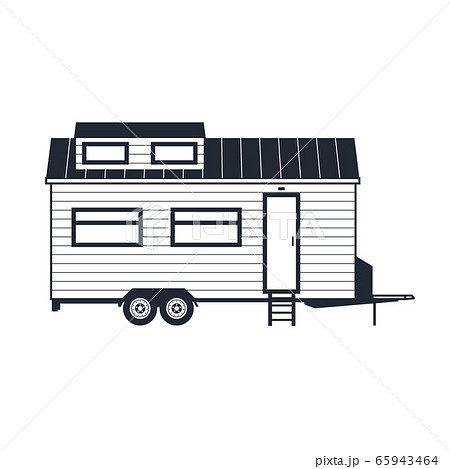 Wheeled Tiny House Trailer Hovelのイラスト素材