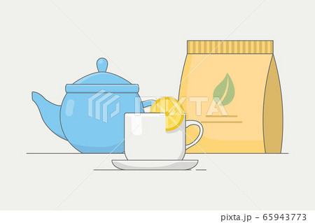 Tea ceremony vector illustration with teapot, 65943773