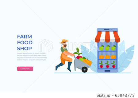 Smart farmer sell organic vegetables on Internet 65943775
