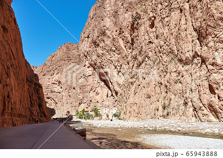 Todra Gorge, a canyon in the High Atlas Mountains in Morocco. Todra Gorge, a canyon in the High Atlas Mountains in Morocco. 65943888