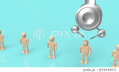 The Crane machine and figure wood toy 3d rendering for employment content. 65944953