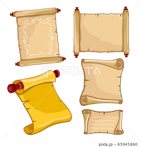 Old paper rolls. Ancient manuscripts icons 65945860