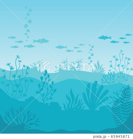 Underwater life. Silhouettes of coral reef Underwater life. Silhouettes of coral reef 65945871