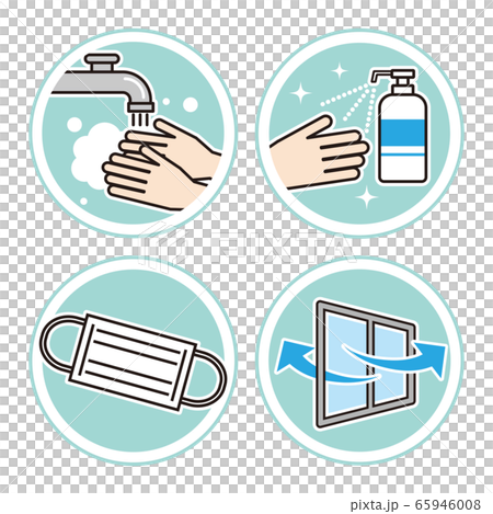 Coronavirus infection prevention color icon set 65946008