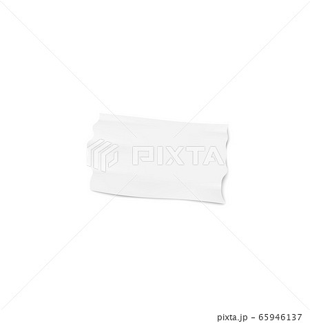One piece of white adhesive or masking tape with torn edges realistic style 65946137