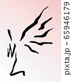 天使　祈る　翼　線画　ベクター 65946179