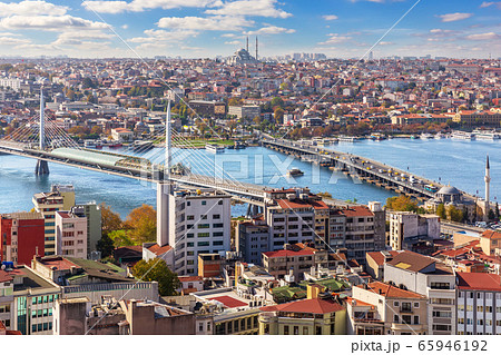 Halic Bridge and Ataturk Bridge between Karakoy Halic Bridge and Ataturk Bridge between Karakoy 65946192