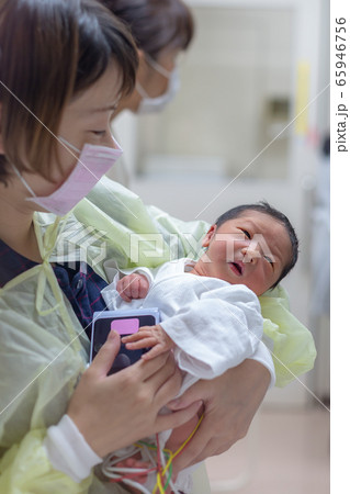 新生児と母親　新生児　出産 65946756